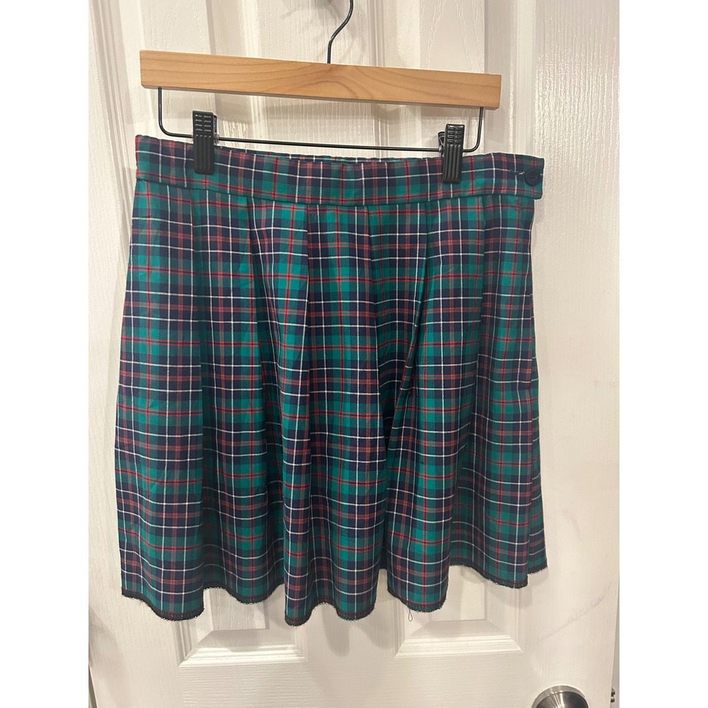 Pendleton Pleated Skirt Green Plaid Wool USA Vintage School Girl Prep Kids 8‎